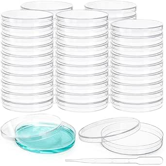 Placas de Petri, Ø55 mm, PS, con 3 vientos, estéril, 500 uds